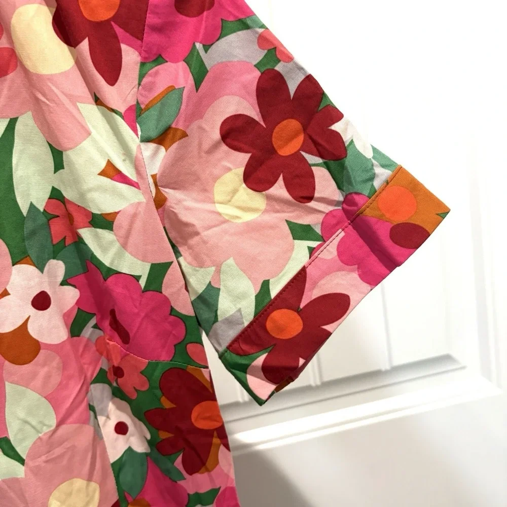Donna Morgan Pink Floral Fit‎ & Flare Midi Dress Sz 4 Classic Preppy Feminine